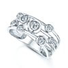 Platinum Rub-Over Set Diamond Five Band Dress Ring