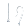 18ct White Gold Long Diamond Set Hook Earrings