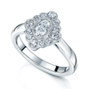 Berry's Platinum Oval & Round Brilliant Cut Diamond Art Deco Style Ring - Berry's Jewellers