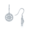 18ct White Gold Vintage Style Circular Diamond Drop Earrings