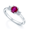 Berry's Platinum Oval Ruby & Diamond Trilogy Ring - Berry's Jewellers