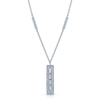 18ct White Gold Rectangular Diamond Set Pendant & Chain