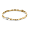 Eka 18ct Yellow Gold Bracelet With Pave Diamond Set Rondel