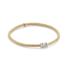 FOPE Prima 18ct Yellow Gold Bracelet With Five Diamond Set Rondels