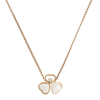 18ct Rose Gold Happy Hearts Three Heart Pendant With Mother of Pearl And One Single Floating Diamond