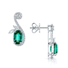 18ct White Gold Green Tourmaline And Diamond Fancy Drop Earrings