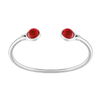 Lalique Sterling Silver Red Crystal Cabochon Flexible Bangle - Berry's Jewellers