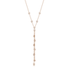 18ct Rose Gold Diamond Fine Chain Daisy Tassel Necklet