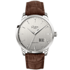 Senator Excellence Panorama Date 42mm Silver Dial Leather Strap Watch