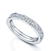 Platinum Round Brilliant & Baguette Cut Diamond Half Eternity Ring