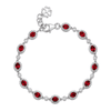 18ct White Gold Oval Ruby And Diamond Halo Bracelet