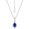 18ct White Gold Pear Shape Tanzanite And Diamond Pendant