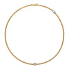 Eka Tiny 18ct Yellow Gold Necklace With White Gold Diamond Set Rondel