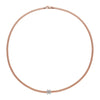 Prima 18ct Rose Gold Necklace With Three Diamond Set Rondels