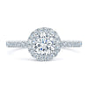 Berry's Platinum GIA Certificated Round Brilliant Cut Diamond Halo Ring With Diamond Set Shoulders - Berry's Jewellers