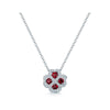 18ct White Gold Ruby & Diamond Four Hearts Pendant