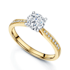 Simply Solitaire Collection 18ct Yellow Gold Diamond Solitaire Engagement Ring With Diamond Shoulders GIA Certified 1.00 Carat