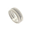 Masai 18ct White Gold Three Row Ring With a Pave Set Diamond Row