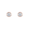 Berry's 18ct Rose Gold Round Brilliant Cut 0.70ct Diamond Rub Over Set Earrings - Berry's Jewellers