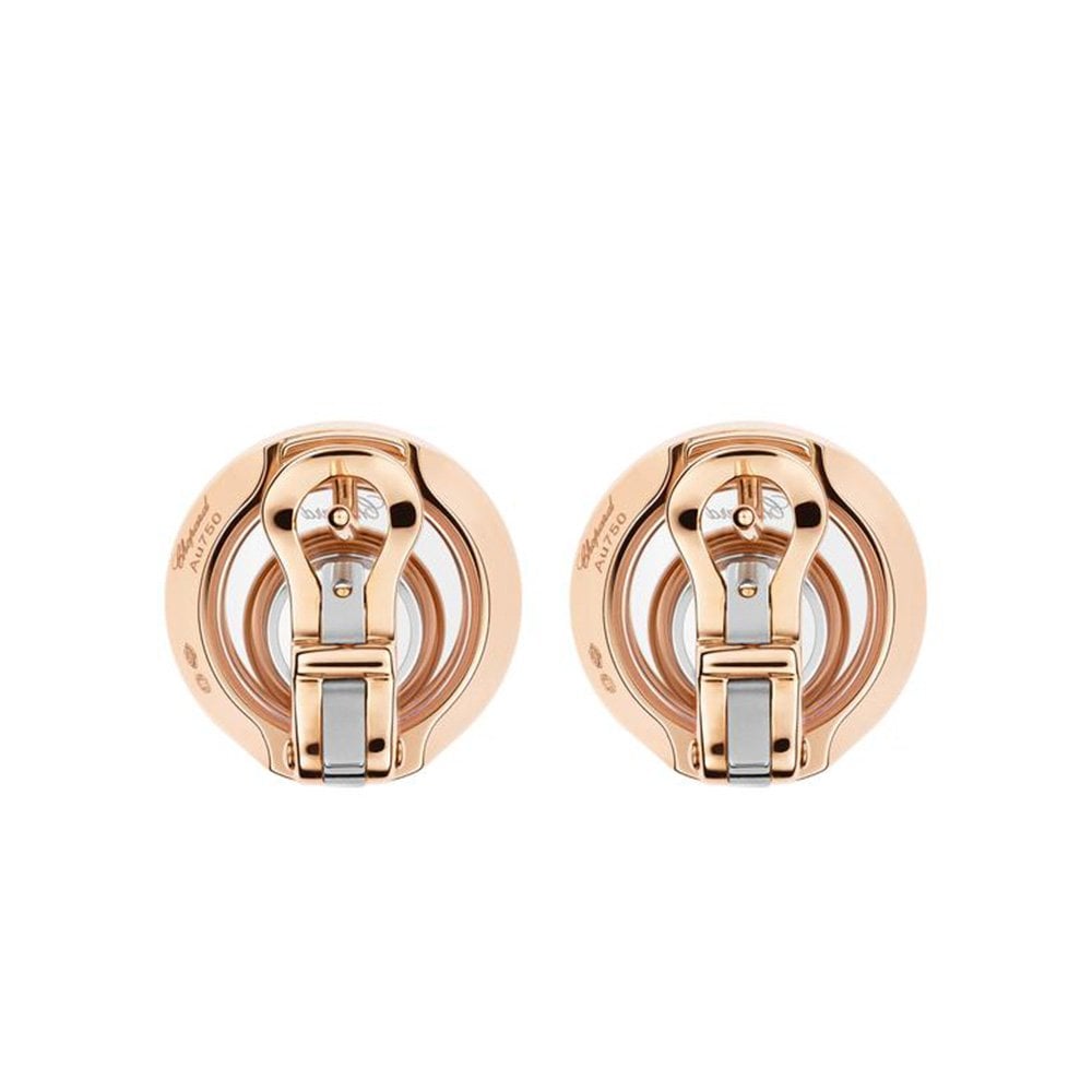 Chopard 18ct Rose and White Gold Happy Spirit Earrings