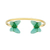 Lalique Papillon Flexible 18ct Yellow Gold-Plated & Green Crystal Bangle - S - Berry's Jewellers