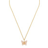 Papillon 18ct Yellow Gold-Plated & Peach Crystal Necklace