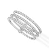 Messika Paris 18ct White Gold Gatsby 3 Rows Pave Set Diamond Ring - Berry's Jewellers