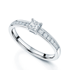 Berry's Platinum Princess Cut Diamond Single Stone Claw Set Ring With Round Brilliant Cut Channel Set Shoulders - Berry's Jewellers