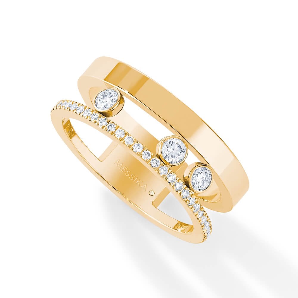 Messika Move Romane 18ct Yellow Gold Diamond Set Ring