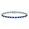 18ct White Gold Oval Cut Sapphire & Round Brilliant Diamond Bracelet