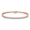 18ct Rose Gold Round Brilliant Diamond Rubover Set Tennis Bracelet