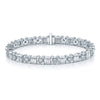 Platinum Baguette & Round Brilliant Cut Diamond Bracelet