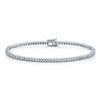 Platinum Round Brilliant Cut Diamond Rubover Set Tennis Bracelet