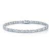 Berry's 18ct White Gold Princess & Round Brilliant Cut Diamond Rub Over Bracelet - Berry's Jewellers