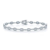 Berry's 18ct White Gold Oval Link Baguette & Pave Set Diamond Bracelet - Berry's Jewellers