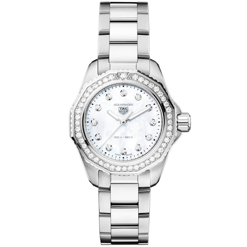 Ladies tag outlet aquaracer with diamonds