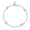 Berry's 18ct White Gold Diamond Fine Chain Marquise Shape Cluster Section Bracelet - Berry's Jewellers