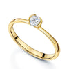 Berry's 18ct Yellow Gold 0.25 Carat Round Brilliant Cut Diamond Solitaire Part Rub Over Tension Set Ring - Berry's Jewellers