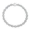 Platinum Link Design Diamond Set Bracelet