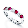 Platinum Brilliant Cut Ruby & Diamond Seven Stone Half Eternity Ring