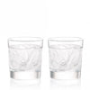 Lalique Set of Two Clear Crystal Owl Whiskey Tumblers - Berry's Jewellers