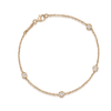 18ct Rose Gold Fine Chain Link Round Brilliant Cut Diamond Bracelet