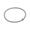 Prima 18ct White Gold Fine Link Single Diamond Set Bracelet