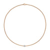 Aria 18ct Rose Gold Necklace With Diamond Set Rondel