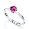 18ct White Gold Pink Tourmaline Rub Over Set Ring