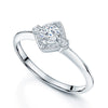 Platinum Round Brilliant Cut Diamond Vintage Fancy Halo Ring