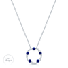 Berry's OPEIA Collection 18ct White Gold Sapphire Diamond Fancy Circle Pendant With Chain - Berry's Jewellers