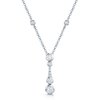 18ct White Gold Round Brilliant Cut Icicle Diamond Drop Pendant