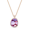 18ct Rose Gold Cabochon Amethyst And Diamond Set Pendant