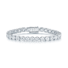 18ct White Gold Round Brilliant Cut Diamond Claw Set Tennis Bracelet